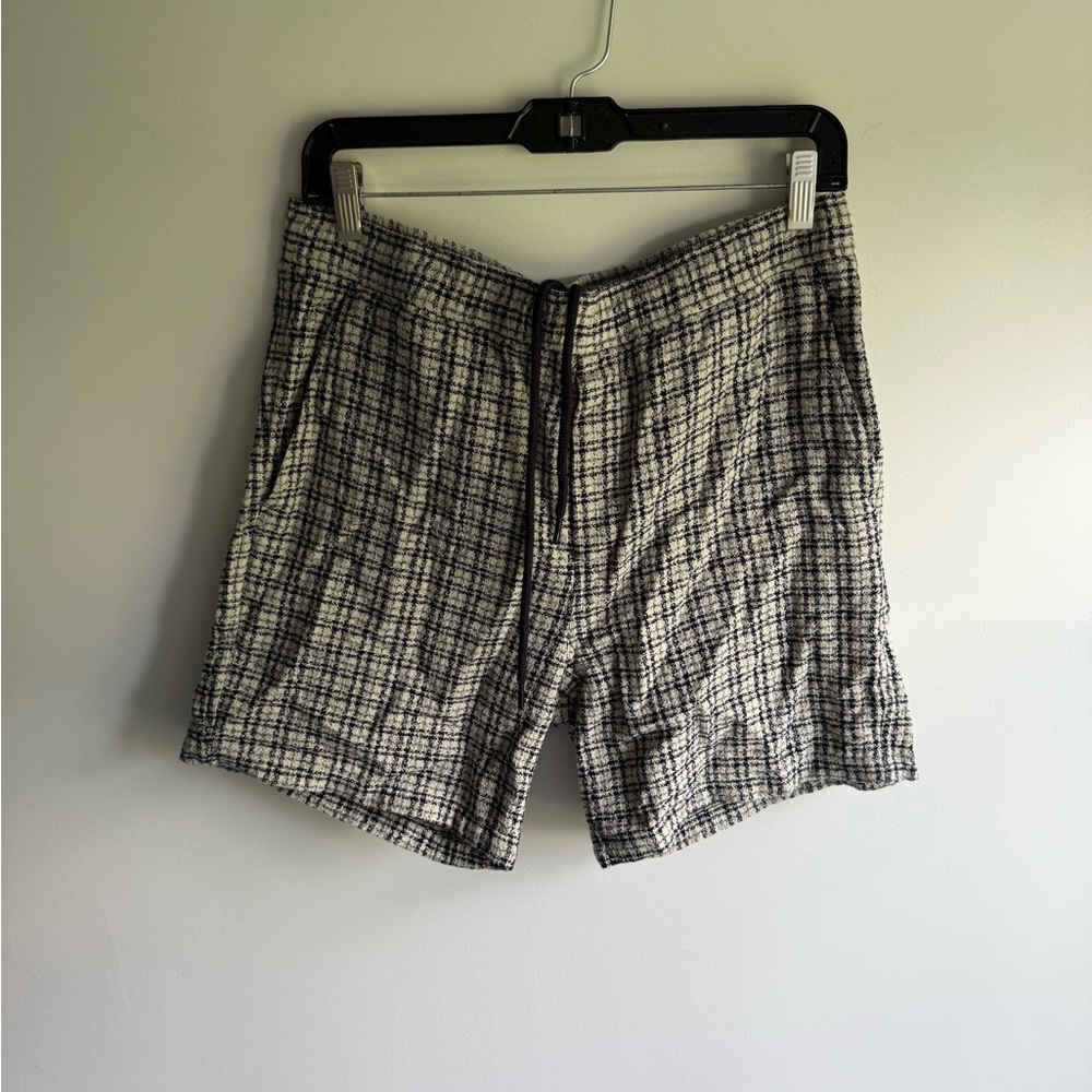SAMSOE Black and White Checkered Men Shorts